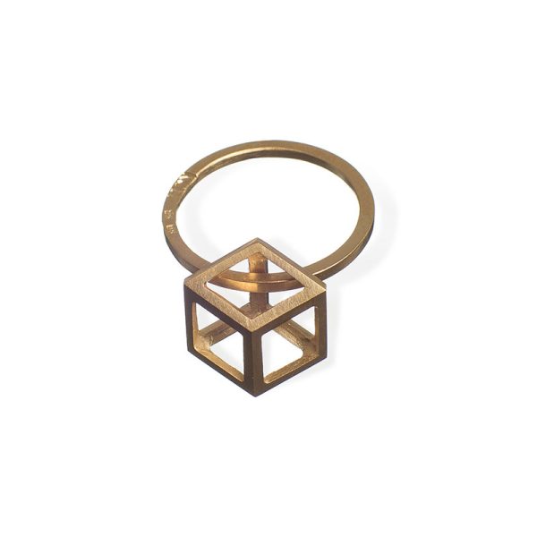 Rhombus ring goldplated